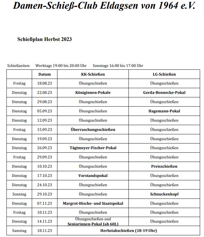 Schießplan II.HJ23